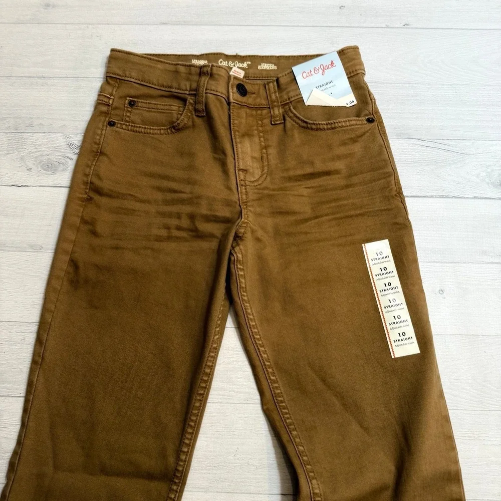 Cat & Jack boys Khaki‎ straight adjustable waist pants size 10 NEW
